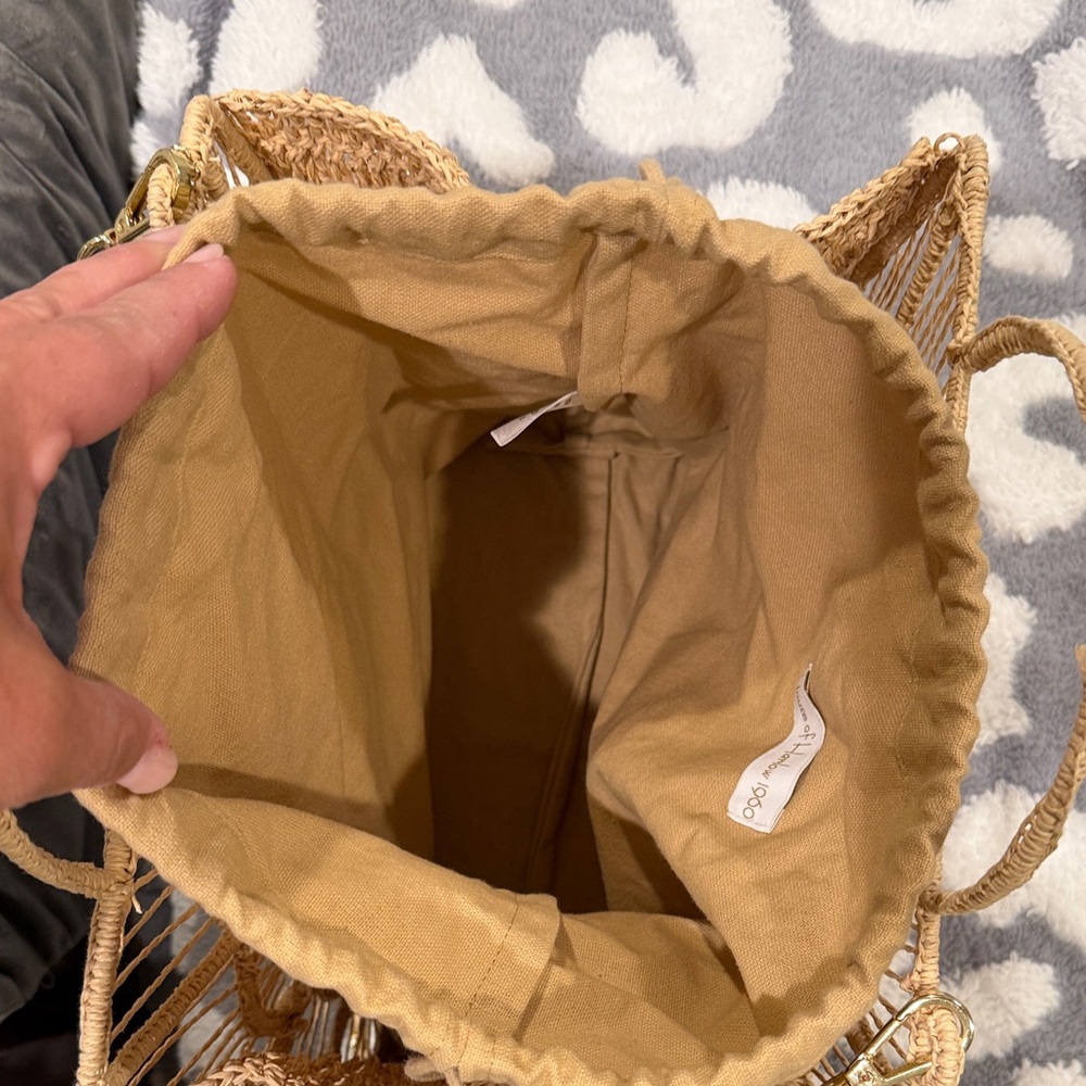 Woven Summer Purse With Handles And Crossbody Strap EUC - Picture 5 of 5